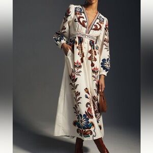 FARM Rio x Anthropologie V-neck maxi dress